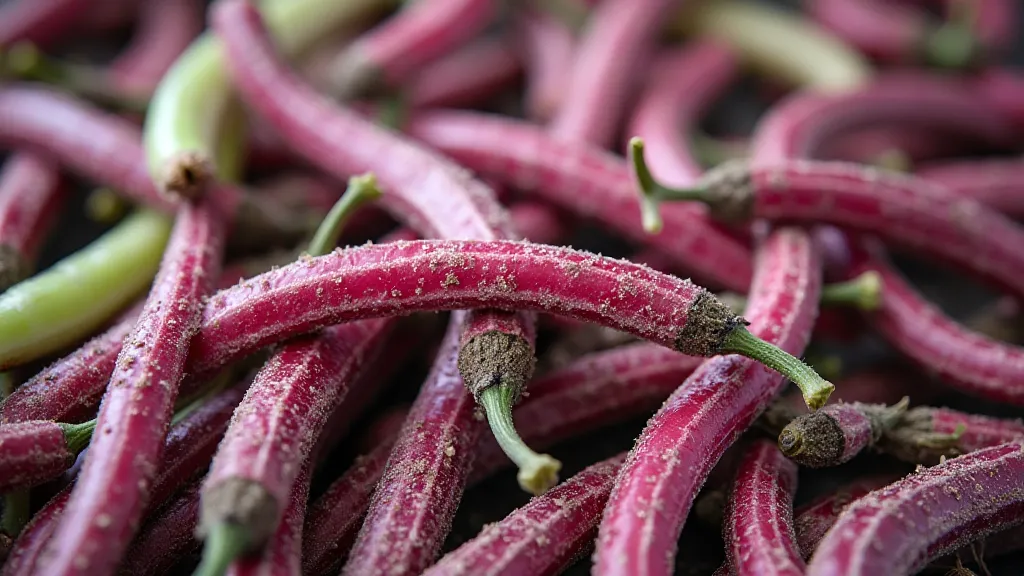 Dragon Tongue bean pod close-up