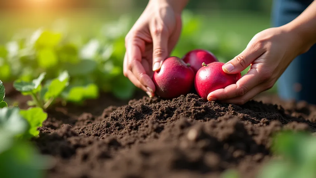 Gardener harvesting a heart-shaped beet