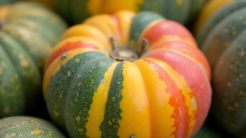 Close-up of a colorful Kaleidoscope squash