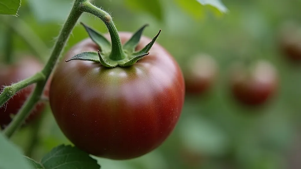 Kumato tomato on the vine