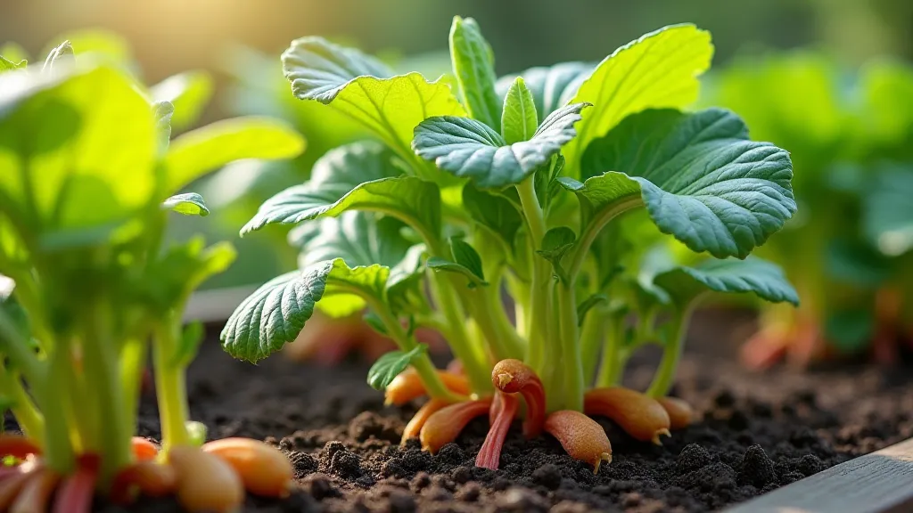 Oca plant with tubers