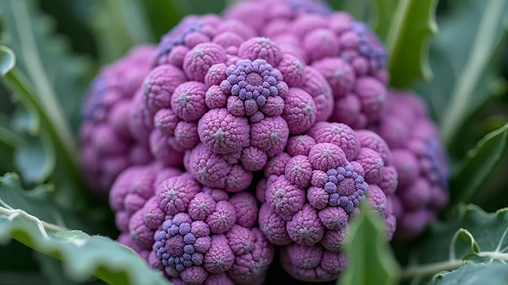 Purple cauliflower head