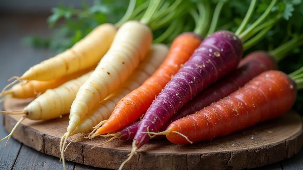 Heirloom carrots in various colors