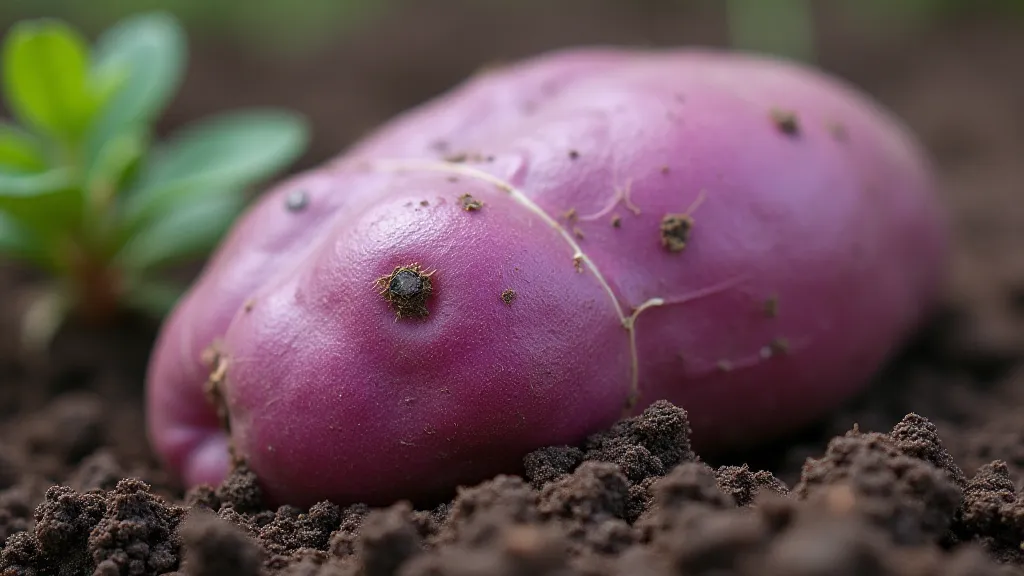 Close-up of a purple potato