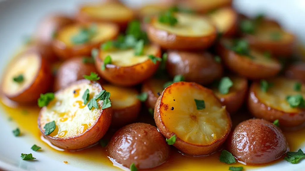 Roasted blue potatoes on a plate