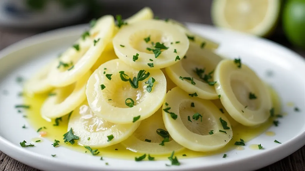Sliced Kohlrabi with Herbs