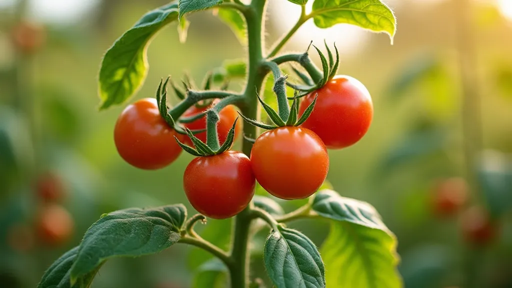 Striped tomato plant